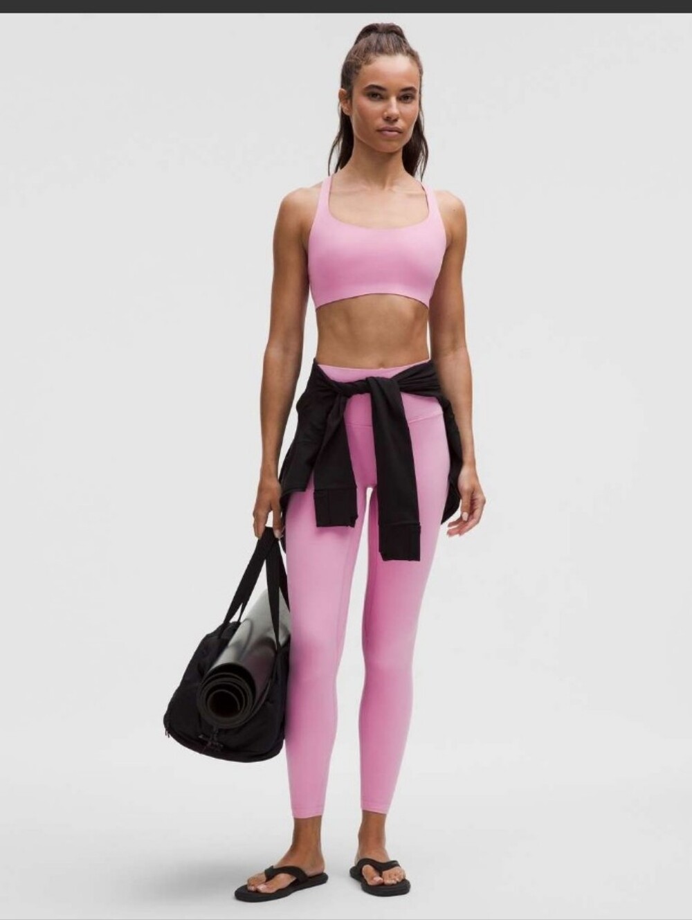 Lululemon FlexyFlex Strappy Yoga Bra *Light Support,A-C Cups Pink Frosting L/XL